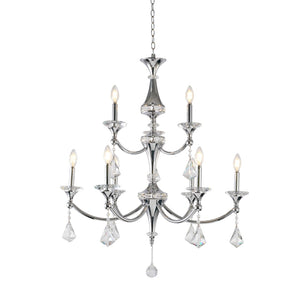 Bethel Chrome Chandelier in Iron & Crystal