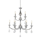 Bethel Chrome Chandelier in Iron & Crystal