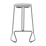 Finn Contemporary Counter Stool in Black Steel and Charcoal Fabric by LumiSource - Set of 2