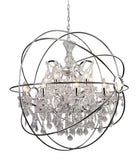 Bethel Chrome Chandelier in Metal & Crystal