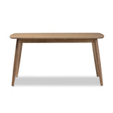 Baxton Studio Edna Mid-Century Modern French "Oak" Light Brown Finishing Wood Dining Table