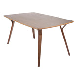 Folia Mid-Century Modern Dining Table in Walnut Wood by Lumisource