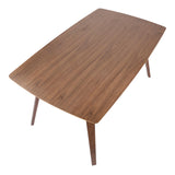 Folia Mid-Century Modern Dining Table in Walnut Wood by Lumisource