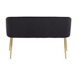 Fran Glam Bench in Gold Steel and Black Velvet by LumiSource