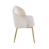 Fran Glam Bench in Gold Steel and Cream Velvet by LumiSource