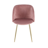 Fran Contemporary Chair in Gold Metal and Pink Velvet by LumiSource - Set of 2