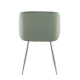 Fran Contemporary Chair in Chrome and Sage Green Velvet by LumiSource - Set of 2