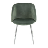 Fran Contemporary Chair in Chrome and Sage Green Velvet by LumiSource - Set of 2