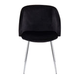 Fran Contemporary Chair in Chrome and Black Velvet by LumiSource - Set of 2