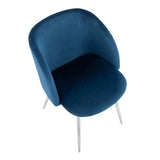 Fran Contemporary Chair in Chrome and Blue Velvet by LumiSource - Set of 2