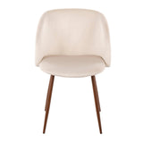 Fran Contemporary Dining/accent Chair in Walnut with Cream Velvet by LumiSource - Set of 2