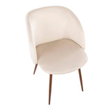 Fran Contemporary Dining/accent Chair in Walnut with Cream Velvet by LumiSource - Set of 2