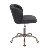 Fran Contemporary Task Chair in Black Velvet by LumiSource