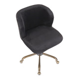 Fran Contemporary Task Chair in Black Velvet by LumiSource
