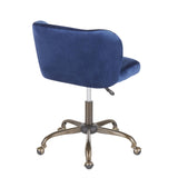 Fran Contemporary Task Chair in Blue Velvet by LumiSource