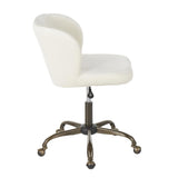 Fran Contemporary Task Chair in Cream Velvet by LumiSource