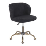 Fran Contemporary Task Chair in Black Corduroy Fabric by LumiSource