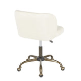 Fran Contemporary Task Chair in Cream Corduroy Fabric by LumiSource