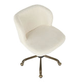 Fran Contemporary Task Chair in Cream Corduroy Fabric by LumiSource