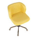 Fran Contemporary Task Chair in Yellow Corduroy Fabric by LumiSource