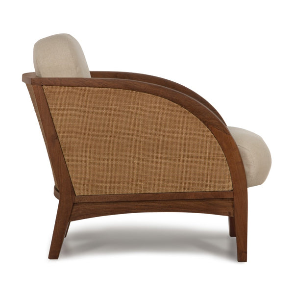 Union Home Francisco Lounge Porto Light Plantation Grown Acacia, Cane & Linen Upholestry