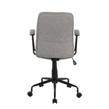 Fredrick Contemporary Office Chair in Black Metal and Grey Faux Leather by LumiSource