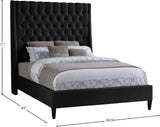 Fritz Velvet / Engineered Wood / Metal / Foam Contemporary Black Velvet Full Bed - 60.5" W x 83" D x 71" H