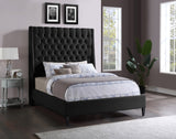 Fritz Velvet / Engineered Wood / Metal / Foam Contemporary Black Velvet Full Bed - 60.5" W x 83" D x 71" H