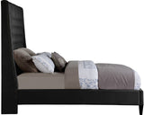 Fritz Velvet / Engineered Wood / Metal / Foam Contemporary Black Velvet Full Bed - 60.5" W x 83" D x 71" H