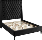 Fritz Velvet / Engineered Wood / Metal / Foam Contemporary Black Velvet Full Bed - 60.5" W x 83" D x 71" H