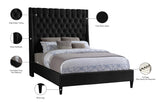 Fritz Velvet / Engineered Wood / Metal / Foam Contemporary Black Velvet King Bed - 82.5" W x 88" D x 71" H