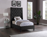 Fritz Velvet / Engineered Wood / Metal / Foam Contemporary Black Velvet Twin Bed - 45.5" W x 83" D x 71" H