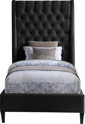 Fritz Velvet / Engineered Wood / Metal / Foam Contemporary Black Velvet Twin Bed - 45.5" W x 83" D x 71" H