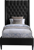 Fritz Velvet / Engineered Wood / Metal / Foam Contemporary Black Velvet Twin Bed - 45.5" W x 83" D x 71" H