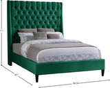 Fritz Velvet / Engineered Wood / Metal / Foam Contemporary Green Velvet Full Bed - 60.5" W x 83" D x 71" H