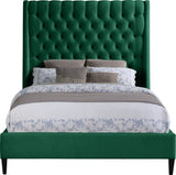 Fritz Velvet / Engineered Wood / Metal / Foam Contemporary Green Velvet Full Bed - 60.5" W x 83" D x 71" H