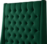 Fritz Velvet / Engineered Wood / Metal / Foam Contemporary Green Velvet Full Bed - 60.5" W x 83" D x 71" H