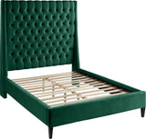 Fritz Velvet / Engineered Wood / Metal / Foam Contemporary Green Velvet Full Bed - 60.5" W x 83" D x 71" H