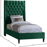 Fritz Velvet / Engineered Wood / Metal / Foam Contemporary Green Velvet Twin Bed - 45.5" W x 83" D x 71" H