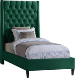 Fritz Velvet / Engineered Wood / Metal / Foam Contemporary Green Velvet Twin Bed - 45.5" W x 83" D x 71" H