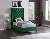 Fritz Velvet / Engineered Wood / Metal / Foam Contemporary Green Velvet Twin Bed - 45.5" W x 83" D x 71" H