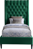 Fritz Velvet / Engineered Wood / Metal / Foam Contemporary Green Velvet Twin Bed - 45.5" W x 83" D x 71" H