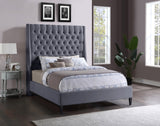 Fritz Velvet / Engineered Wood / Metal / Foam Contemporary Grey Velvet Full Bed - 60.5" W x 83" D x 71" H