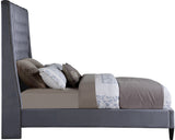 Fritz Velvet / Engineered Wood / Metal / Foam Contemporary Grey Velvet Full Bed - 60.5" W x 83" D x 71" H