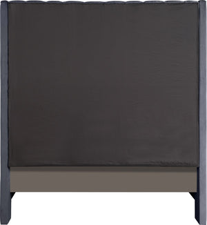 Fritz Velvet / Engineered Wood / Metal / Foam Contemporary Grey Velvet Full Bed - 60.5" W x 83" D x 71" H