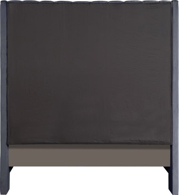 Fritz Velvet / Engineered Wood / Metal / Foam Contemporary Grey Velvet Full Bed - 60.5" W x 83" D x 71" H
