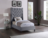 Fritz Velvet / Engineered Wood / Metal / Foam Contemporary Grey Velvet Twin Bed - 45.5" W x 83" D x 71" H