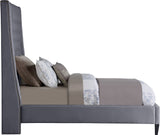 Fritz Velvet / Engineered Wood / Metal / Foam Contemporary Grey Velvet Twin Bed - 45.5" W x 83" D x 71" H