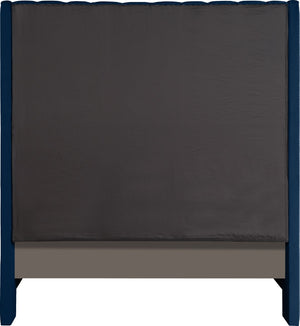 Fritz Velvet / Engineered Wood / Metal / Foam Contemporary Navy Velvet Full Bed - 60.5" W x 83" D x 71" H