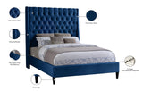 Fritz Velvet / Engineered Wood / Metal / Foam Contemporary Navy Velvet King Bed - 82.5" W x 88" D x 71" H